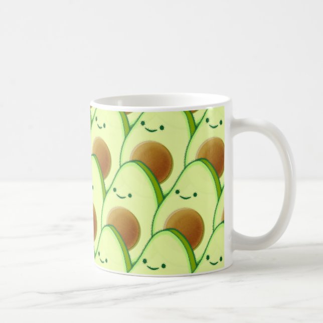 Niedlicher Avocado überall Zeichnend Kaffeetasse (Rechts)