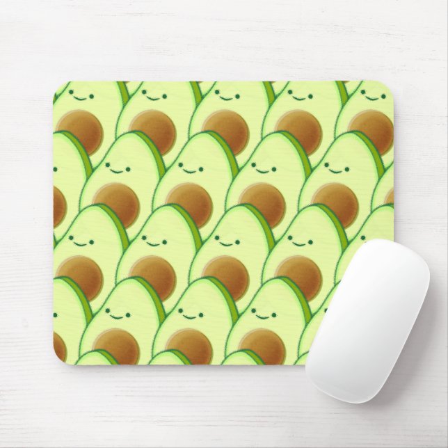 Niedlicher Avocado überall Zeichnend Mousepad (Mit Mouse)