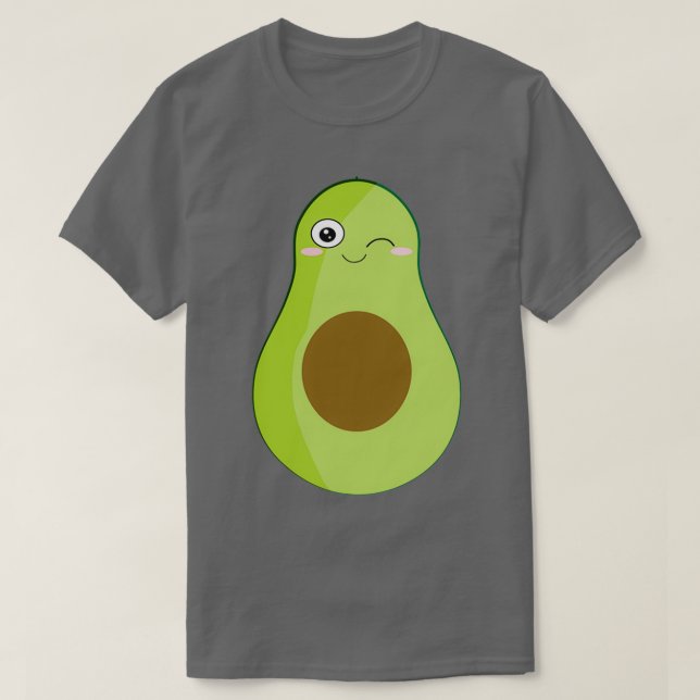 niedlicher Avocado-Weinkawaii T-Shirt (Design vorne)