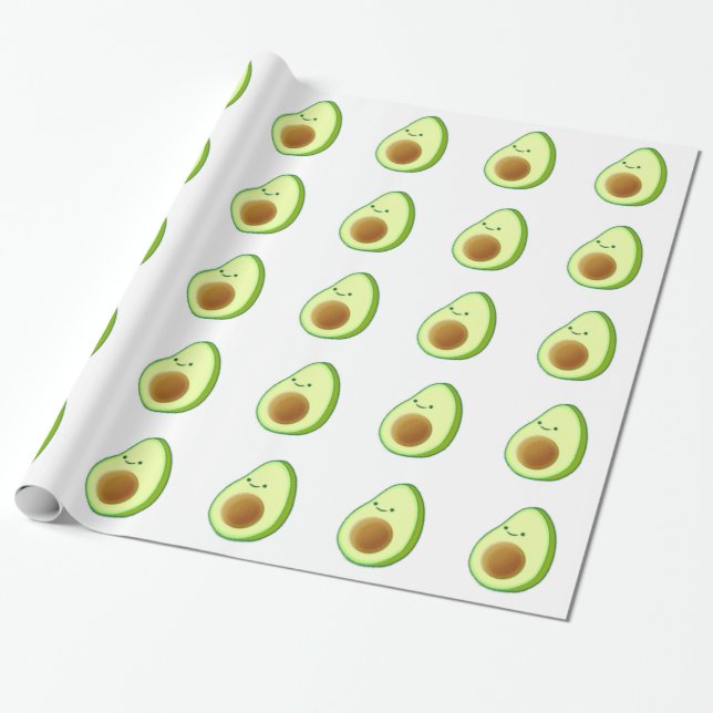 Niedlicher Avocado Zeichnend Geschenkpapier (Ungerollt)