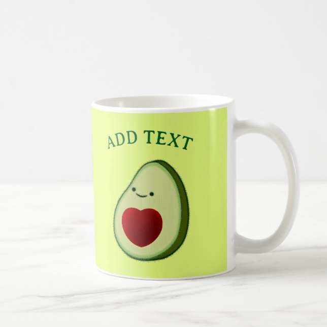 Niedlicher Avocado Zeichnend Kaffeetasse (Rechts)