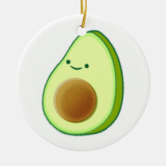 Niedlicher Avocado Zeichnend Keramikornament (Vorne)