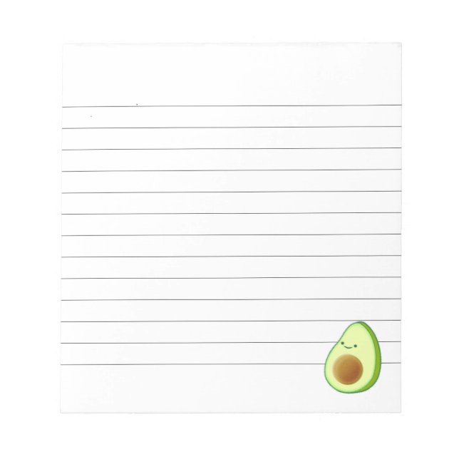 Niedlicher Avocado Zeichnend Lined Notizblock (Vorderseite)