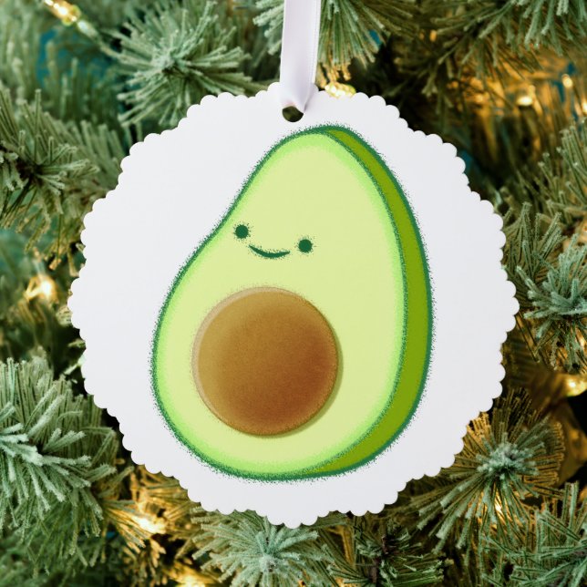 Niedlicher Avocado Zeichnend Ornament Karte (Insitu (Baum))