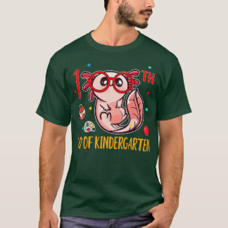 Niedlicher Axolotl 100th Day of Kindergarten Funny T-Shirt