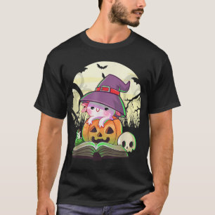 Niedlicher Axolotl Halloween-Kostüm Pumpkin Pastel T-Shirt