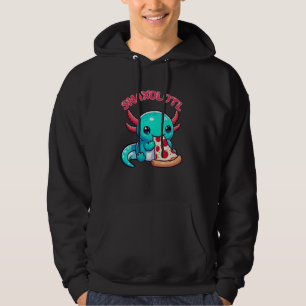 Niedlicher Axolotl Lover Snaxolotl Ess eine Pizza Hoodie