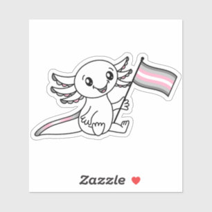 Niedlicher Axolotl mit Flag LGBTQ+ für Demigirl Pr Aufkleber