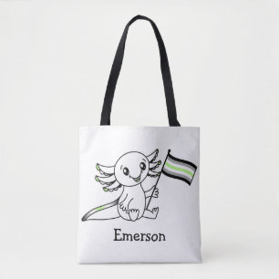 Niedlicher Axolotl mit LGBTQ+-Flag "Agender Pride"