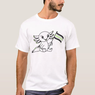 Niedlicher Axolotl mit LGBTQ+-Flag "Agender Pride" T-Shirt