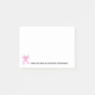 Niedlicher Axolotl Rosa Salamander Personalisiert Post-it Klebezettel