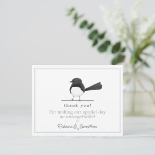 Niedlicher B/W Bird - Einfache, elegante Hochzeit  Mitteilungskarte