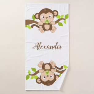 Niedlicher Baby-Affe Badhandtuch Set