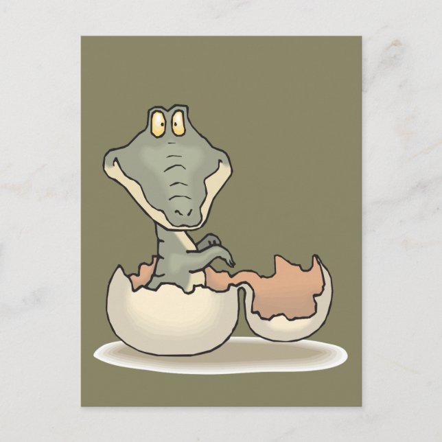 Niedlicher Baby Alligator Cartoon Postkarte (Vorderseite)