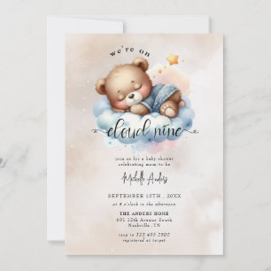 Niedlicher Baby-Bär Babydusche für Wasserfarben Einladung