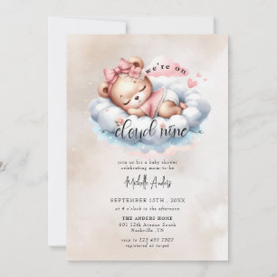 Niedlicher Baby-Bär Babydusche mit Wasserfarbe Einladung