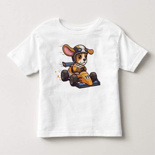 Niedlicher Baby Beagle Rennfahrer Kleinkind T-shirt (Vorderseite)
