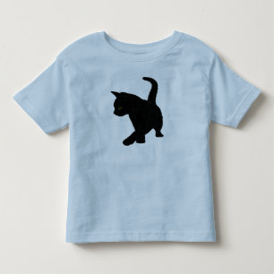 Niedlicher Baby Black Cat Silhouette Schwanz hoch Kleinkind T-shirt