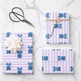 Niedlicher Baby-Blue-Elefant Geschenkpapier Set