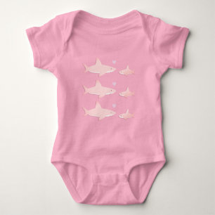 Niedlicher Baby-Bodysuit des Haifisch-Rosa- Baby Strampler