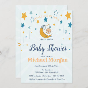 Niedlicher Baby Boy, Stars Babydusche Einladung