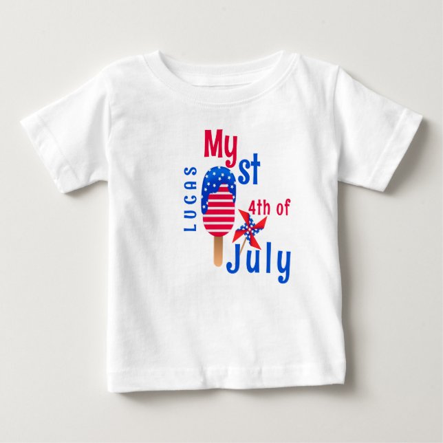 Niedlicher Baby-Boy vom 1. Juli Baby T-shirt (Vorderseite)