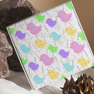 Niedlicher Baby Chick Lavender Field Pastel farben Geschenkpapier
