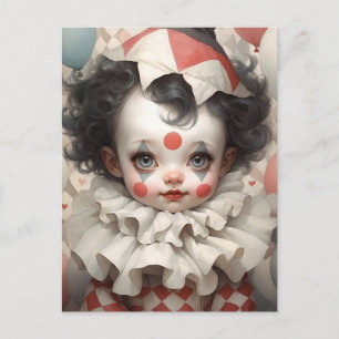 Niedlicher Baby Clown mit Vintagen Farben Postkarte
