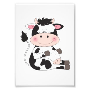 Niedlicher Baby Cow Cartoon Fotodruck