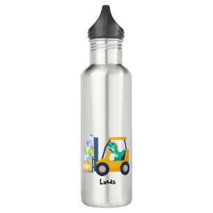 Niedlicher Baby-Dinosaurier Traktor Rücken 2 Schul Edelstahlflasche