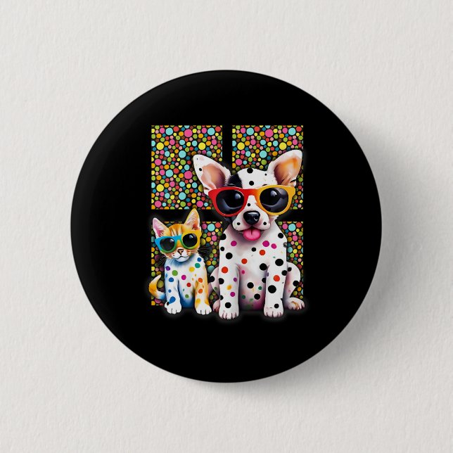 Niedlicher Baby Dot Day Cat Lover Button (Vorderseite)