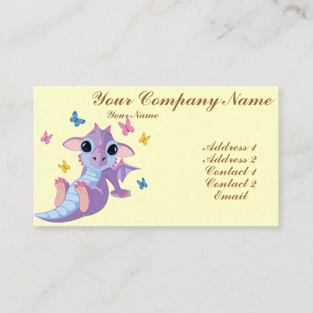 Niedlicher Baby-Drache Visitenkarte (Vorderseite)