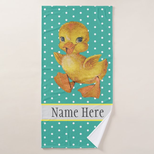 Niedlicher Baby Duck Fun Animal Wild Name Kid's Badehandtuch (Badehandtuch)
