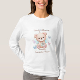 Niedlicher Baby-Duschbär & Butterfisch T - Shirt