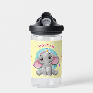 Niedlicher Baby-Elefant, Kindername Trinkflasche