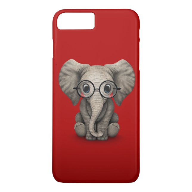 Niedlicher Baby-Elefant mit den Lesegläsern rot Case-Mate iPhone Hülle (Rückseite)