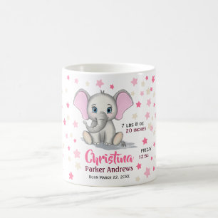 Niedlicher Baby Elefant mit rosa Ohren Mädchen Geb Kaffeetasse