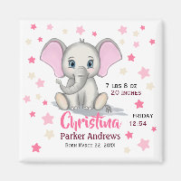 Niedlicher Baby Elefant mit rosa Ohren Mädchen Geb