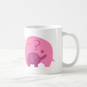 Niedlicher Baby-Elefant und Mama-Eltern-Liebe Tasse