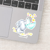 Niedlicher Baby Elephant Catching Stars Vinyl