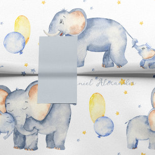 Niedlicher Baby Elephant mit Mommy Watercolor Seidenpapier
