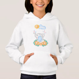 Niedlicher Baby Elephant mit orangefarbenen Blume Hoodie