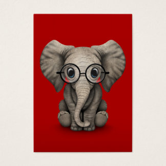 Niedlicher Baby Elephant mit Reading Glasses Red