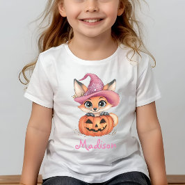 Niedlicher Baby Fox Hexenhut Pumpkin Personalisier T-shirt
