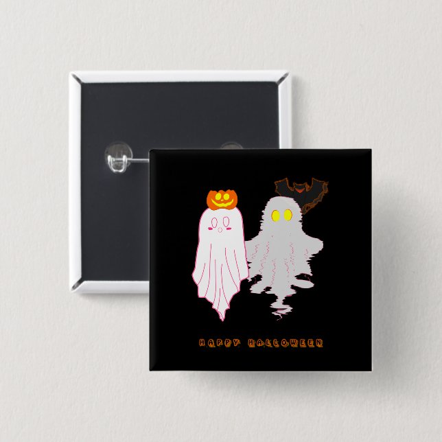 Niedlicher Baby Ghosts Halloween Button (Vorne & Hinten)