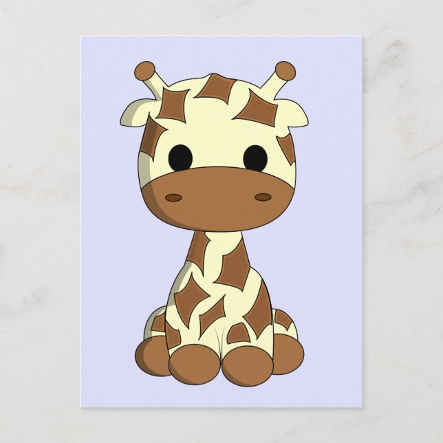 Niedlicher Baby-Giraffe Cartoon Postkarte (Vorderseite)