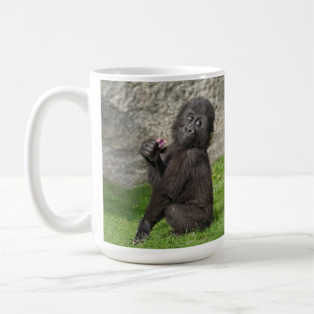 Niedlicher Baby-Gorilla-Kaffee Kaffeetasse (Links)