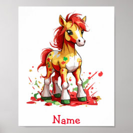 Niedlicher Baby Horse Individuelle Name Poster