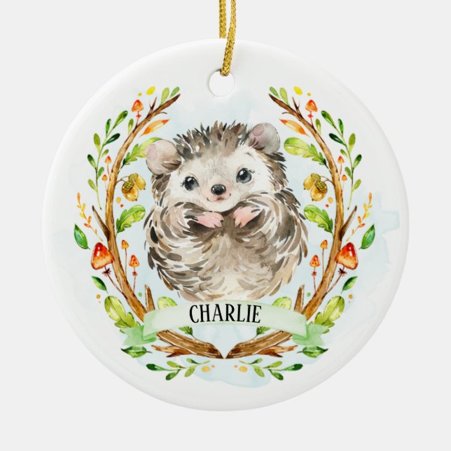 Niedlicher Baby-Igel Keramik Ornament (Vorne)