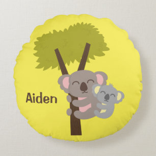 Niedlicher Baby-Koala-Bärn-und Rundes Kissen